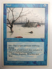 Flood MTG Vintage 1995 Blue Enchantment Card Magic the Gathering