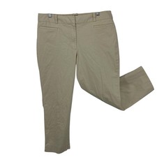 Talbots Curvy the perfect Crop Pants size 12 Ivory Beige Stretch Cotton