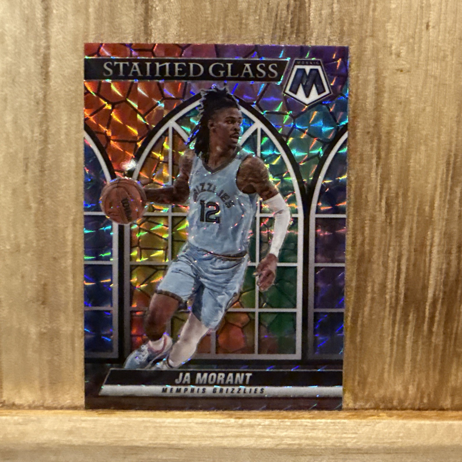 2021-22 Panini Mosaic Basketball Ja Morant STAINED GLASS No. 5 SSP Mint