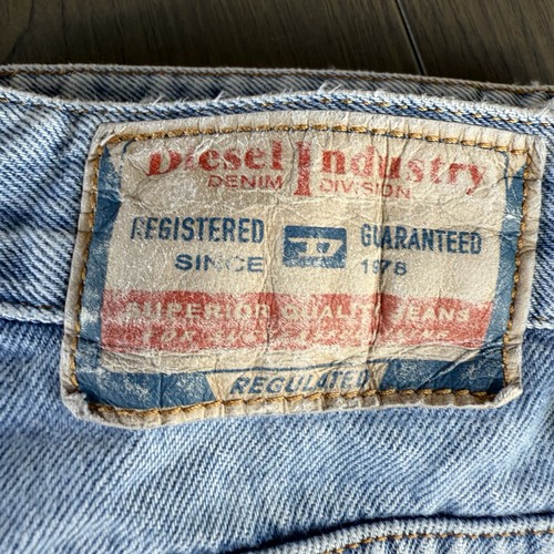 Jeans Diesel Rectos Relajados Para Hombre 32x30 Azul Claro Denim Envejecido Y2K - Imagen 3 de 24