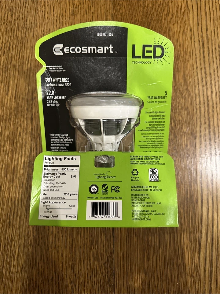 New EcoSmart LED Soft White Reflector BR30 14 Watt 409-440 - Image 2 of 2