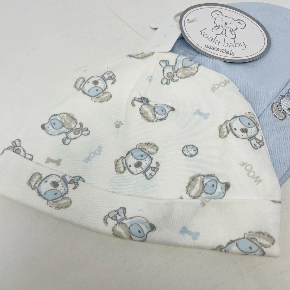 Koala Niños Bebés Niños Talla 6-12 Meses Conjunto de 2 Sombreros 100% Algodón con Perros 089 Foto 2 de 4