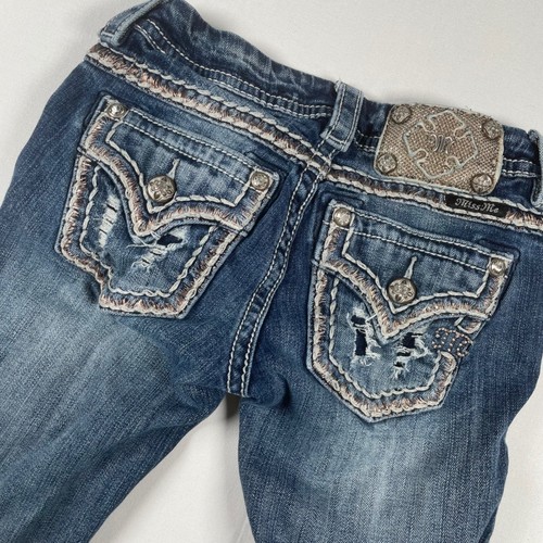Miss Me Jeans Damen Größe 24 Signature Ankle Skinny Distressed verziert