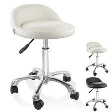 Adjustable Hydraulic Rolling Swivel Stool Salon Chair with Low Backrest