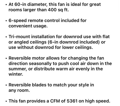 60” Color-Changing Integrated LED Outdoor Downrod or Flush Mount Ceiling Fan - Picture 7 of 11