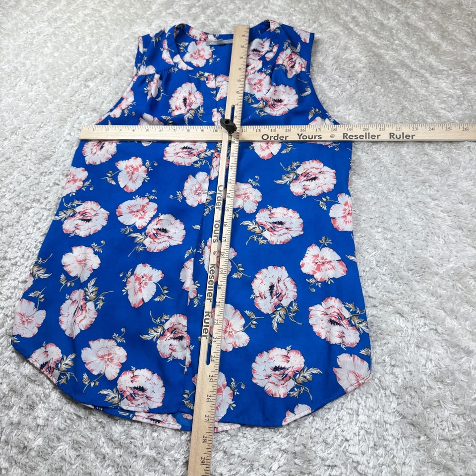 Daniel Rainn 女式大码蓝色花卉印花无袖波西米亚人类学 — 第 4/4 张图片