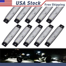 10X White Pod LED Lights Rock For JEEP Offroad UTV Truck Under Body Fog Light XH