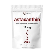 Astaxanthin 12mg Antioxidant Supplements Fresh Microalgae Eye Joint Skin Health