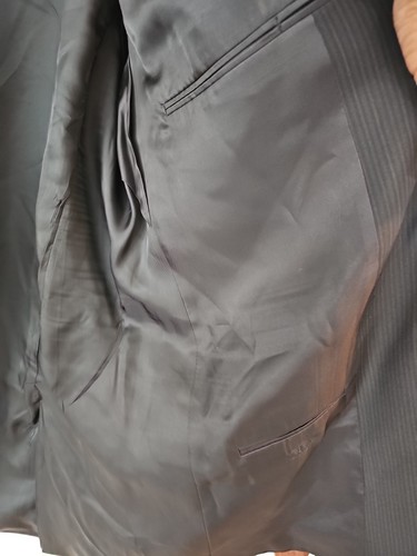 Traje de lana Hickey Freeman carbón a rayas 2 piezas reciente 2-Btn 44L - Imagen 5 de 10