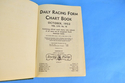 1952 Daily Racing Form Chart Book October 1952 Thoroughbred Horse Racing - Bild 5 von 5