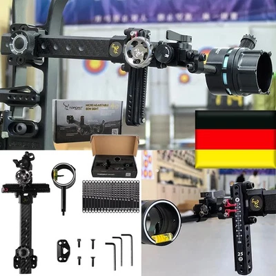 HNZMDY Bogenschießen 1Pin Bogenvisier 019" Fiber Einstellbar Compoundbogen Visier Jagd