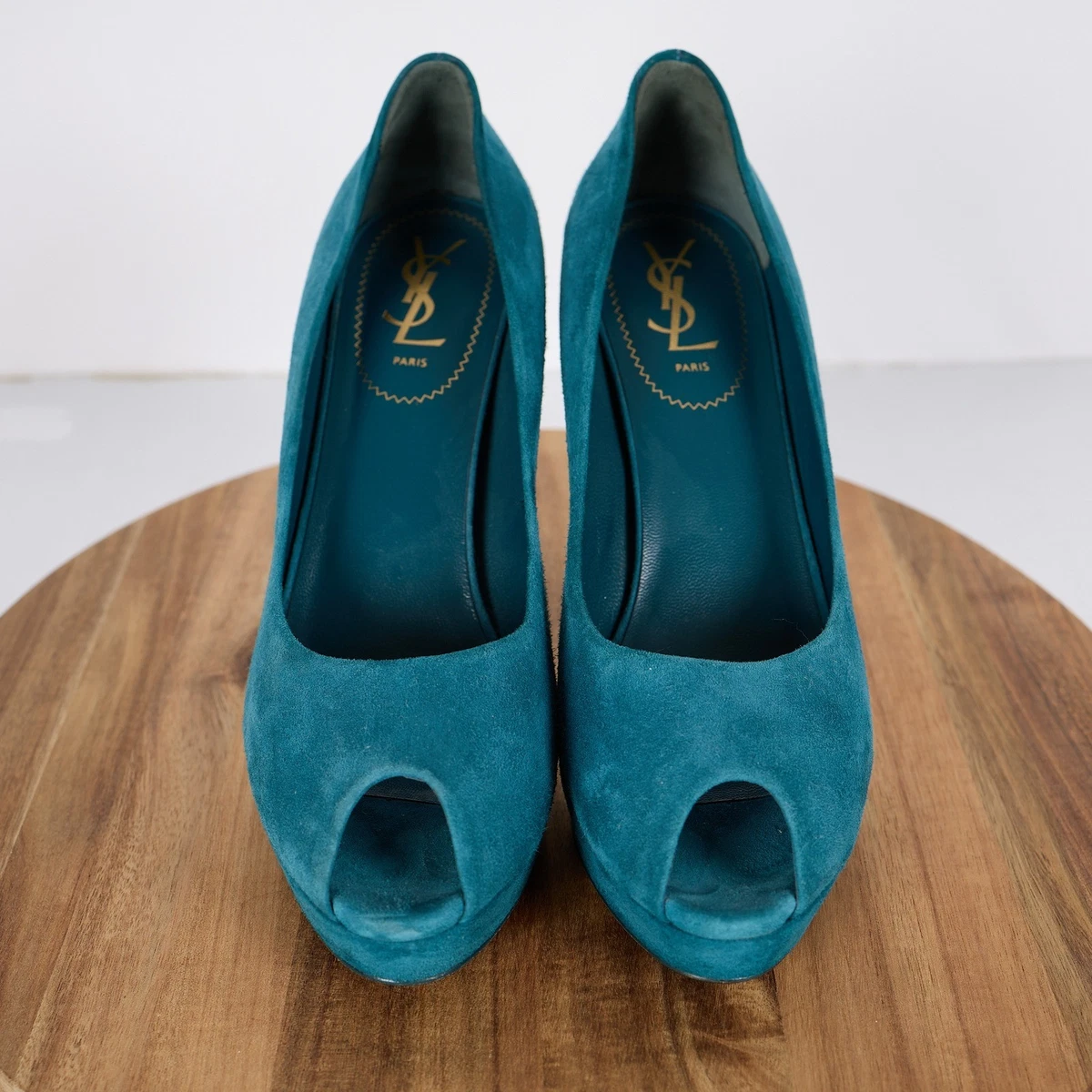 Saint Laurent Peep Toe Suede Heels for sale | eBay display picture 1