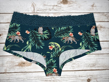 Torrid Mid-Rise Lace Trim Cotton Boyshort Panty Leopard Floral Print Size 3