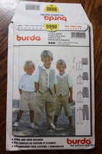 Burda 9990 Boys Pants & Vest Child's Sewing Pattern Size 2-8 Uncut