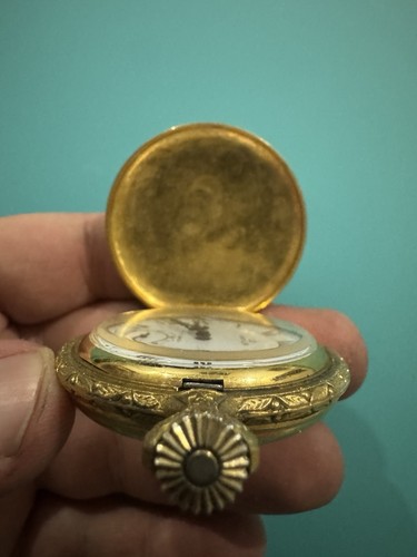 Baylor 17 Jewel Swiss Pocket Watch UT6498 c.1970 Ornate Gold Hunter Case Runs - Picture 7 of 21