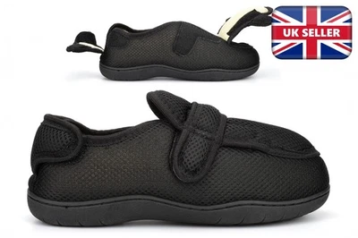 Mens Extra Wide Fit Slippers Extra Wide Slippers 12/13 Memory Foam Womens/Ladies - Image 1 of 4