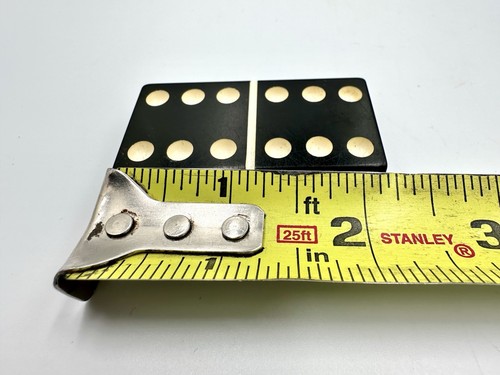 Vintage Super Thick Jumbo Size Giant Face Marblelike Dominoes Puremco 1632 - Picture 3 of 12