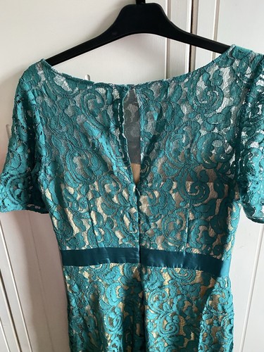 Stunning Ball gown/ evening dress Emerald Green Lace Effect size 10 Prom/Ball - Picture 12 of 12