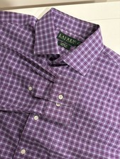 Lauren Ralph Lauren Men's 16.5 34/35 Button Shirt Plaid Classic Fit Non Iron