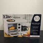 Elite Cuisine Breakfast Deluxe 3 in 1 Toaster Oven Coffee Griddle EBK-200B New 