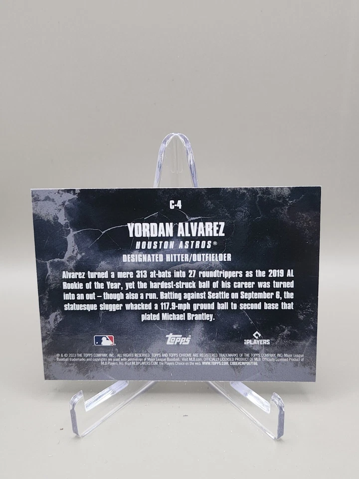 Yordan Alvarez 2023 Topps Chrome Update #C-4 CRUSHED CASE HIT SSP - Image 2 of 2