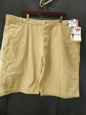 Wrangler Men's Carpenter Khaki Tan Shorts 10” Inseam Flex For Comfort Size 42”