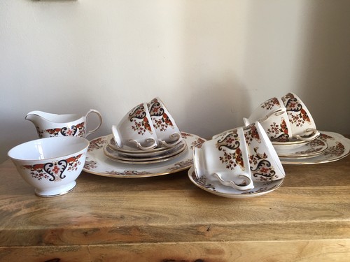 Colclough Tea Set cups saucers plates milk sugar 8525 19 Pieces Ridgeway China - Picture 18 of 22