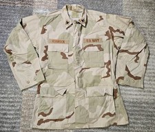 US Navy Jacket Mens Medium Long Robinson DCU Ripstop Military Uniform Desert Cam