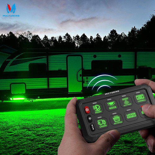 RGB 8 Gang Wireless Switch Panel, Circuit Control Box for Car Off-Road Truck SUV - Picture 2 of 24