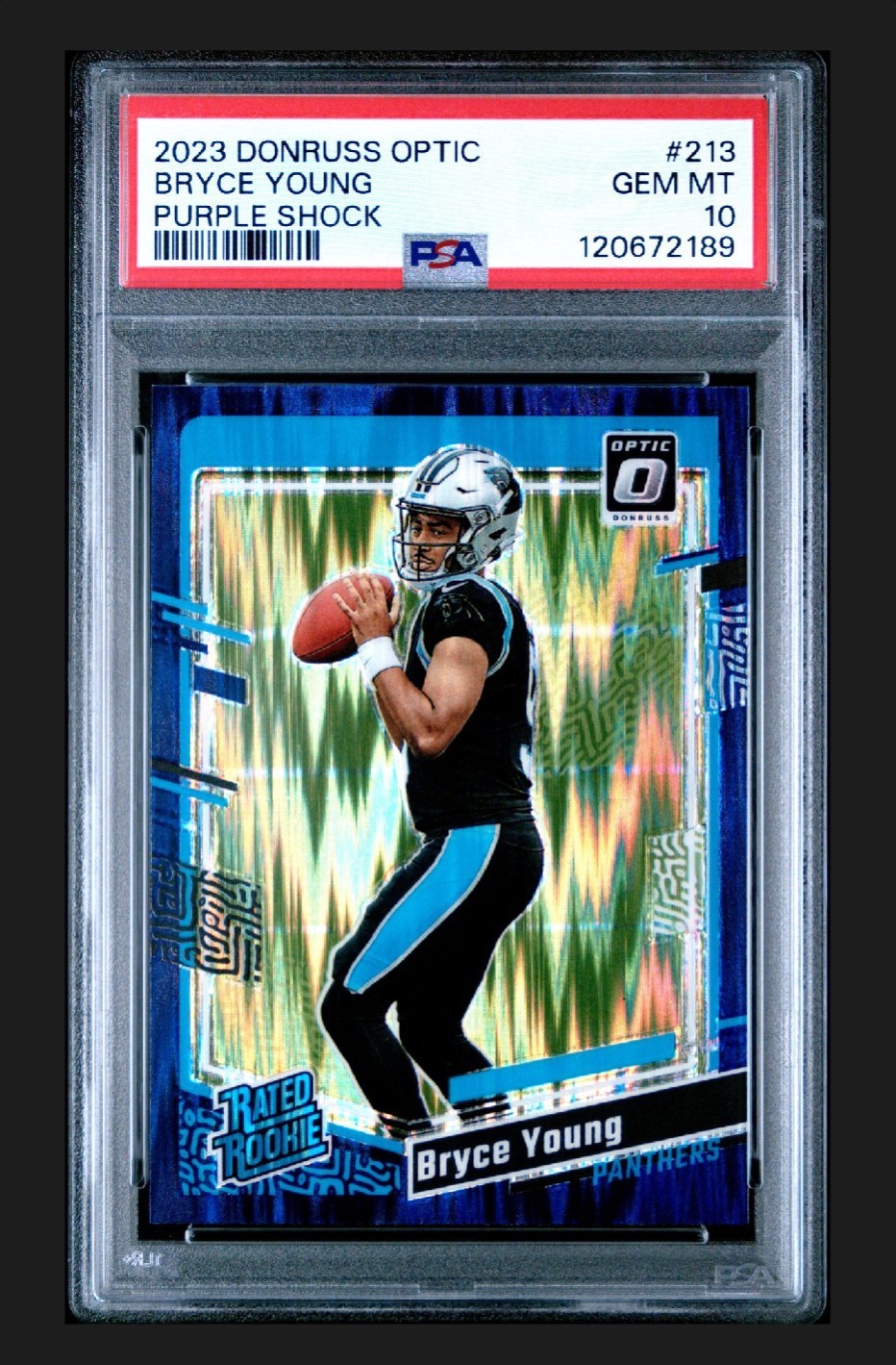 2023 Panini Donruss Optic - Rated Rookie Bryce Young #213 Purple Shock PSA 10
