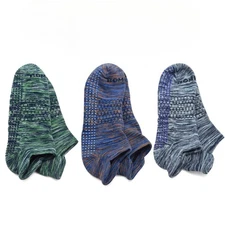 3 Pairs Bombas Women's Gripper Honeycomb Ankle Socks Yoga Size L Colourful
