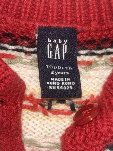 Baby Gap Girls Wool Cotton Blend Nordic Button Sweater 2 Years Cardigan - Picture 3 of 6