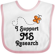 Inktastic Multiple Sclerosis MS Research Baby Bib Ribbon Apparel Clothing Infant