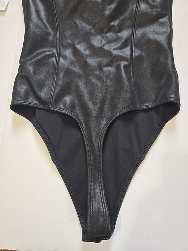Good American Faux Leather Bodysuit Black Size 1 - Picture 9 of 13