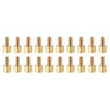 20 Pcs M2.5 Standoff Screws, Brass Hex PCB Standoffs (Gold Tone, 4mm+5mm)