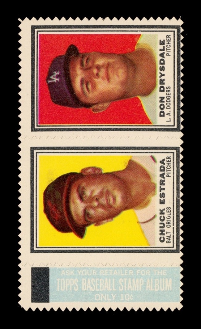 1962 Topps Stamp Panels Set-Break Chuck Estrada, Don Drysdale *GMCARDS*