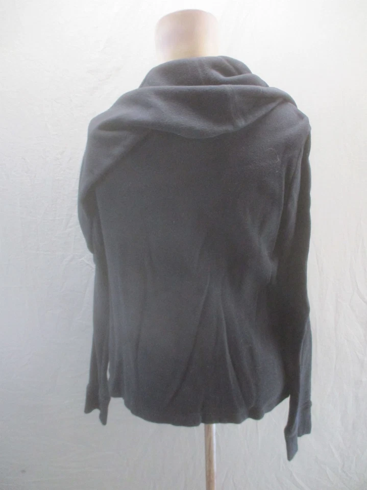 Zella Size M Womens Black Cotton Blend Long Sleeve Collared Activewear Cape 130 - Image 4 of 4