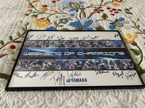 2003 YAMAHA DAYTONA WEEKEND OF CHAMPIONS HANDSIGNIERT SIGNED GERAHMT POSTER - Bild 2 von 17