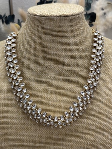 Ann Taylor Statement-Halskette mit gelenkigem Strass goldfarben.