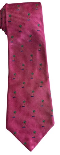 ROBERT TALBOTT Corbata de Seda para Hombre Diseñador Rosa Vibrante Tropical Palmeras Inglaterra - Imagen 10 de 10