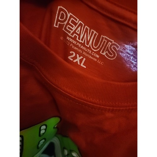 Snoopy Vibes T Shirt Size 2XL Peanuts Cartoon Red Short Sleeve Cotton NWT CR6 - Picture 3 of 6