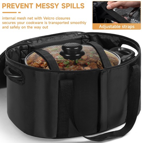 LASUK Portable Slow Cooker Travel Bag, Isulated Carrier Case Tote for 4-8 Qua... - Picture 5 of 7