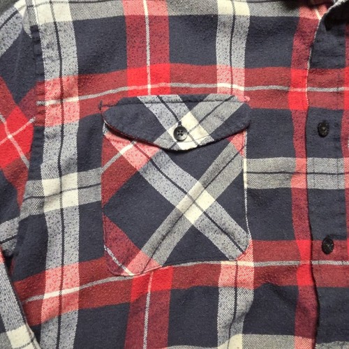 Free Planet Flannel Button Up Shirt Long Sleeve Cotton Red Plaid Men's Size XL - Picture 6 of 13