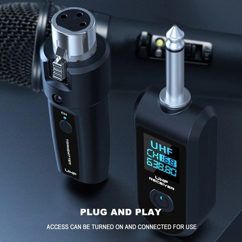 Wired to Wireless Microphone System Converter Transmitter Receiver Rechargeable - Imagen 6 de 15