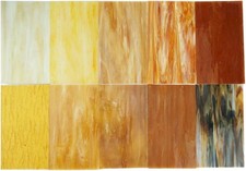 10 Sheets Amber Variety Stained Glass Sheets 4 X 6 Inch Opal Art Glass Pack