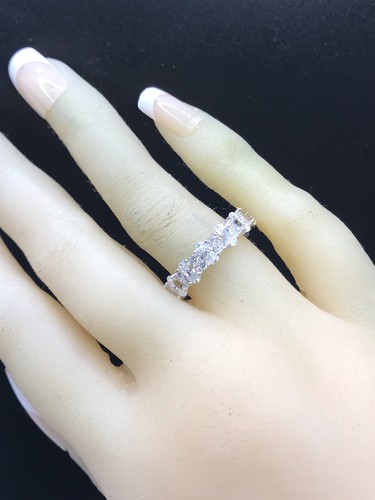 925 Sterling Silver 4.57CT Moissanite Eternity Ring Size 8 - Picture 3 of 13