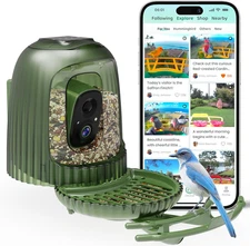 Smart Bird Feeder with Camera, AI Bird Identifier & 4MP Color Night Vision, Excl