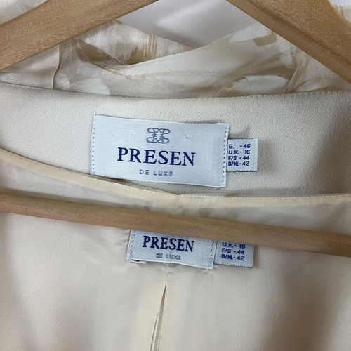 Vintage Presen Cream/Ivory Floral Occasion Top & Jacket Set UK 16 - Picture 2 of 10