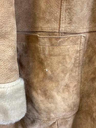 Covington Jacket Womens XL Faux Shearling Trim Hooded Leather Coat - Picture 8 of 20