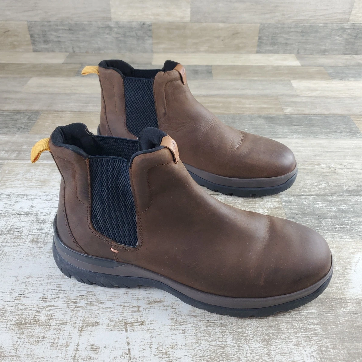HUSH PUPPIES Men\'s Brown Leather Dress Boots 1\'\' Heel  Size 11   Office Wear Hush Puppies Terminal Mens Extra Wide Width Brown Leather Boots main image 4